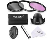 Neewer 58MM Lens Filter Accessory Kit for Canon Cameras with 58MM Lens Includes UV CPL FLD Filter Carry Pouch Lens Hood Lens Cap Cap Keeper Leash Microfiber Le