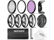Neewer 52MM Professional UV CPL FLD Lens Filter and Close up 1 2 4 10 Accessory Kit for Lenses with a 52mm Filter Size