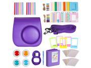 Neewer Purple 10 in 1 Accessories Kit For Fujifilm Instax Mini 8/8s: Camera Case; Album; Selfie Lens; 4 Colored Filter;5 Film Table Frame;20 Wall Hanging Frame;