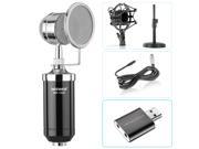 Neewer Desktop Condenser Microphone for Windows Computer and Mac for Studio Broadcast Recording with Audio Cable Table Stand Shock Mount Wind Screen Filter