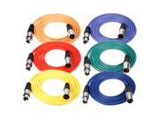 Neewer 6 Pack 1 meter Audio Cable Cords XLR Male to XLR Female Microphone Color Cables Green Blue Purple Red Yellow Orange