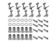 Neewer® 12 Pieces Guitar String Tuning Peg Tuner Machine Heads Knobs for Acoustic Guitar Silver 6 for Left 6 for Right