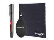 Neewer® NW 301 Professional Black Cleaning Kit for DSLR and SLR Film Cameras includes 1 Lens Brush Pen 1 Air Blower and 1 Microfiber Cleaning Cloth