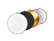 Neewer 2 Pieces 5 in 1 Portable Photographic Lighting Reflector Discs with Carrying Bags Translucent Silver Gold White and Black 43 inches 110 centimeter