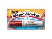 BIC Magic Marker Brand Window Markers Jumbo Chisel Red