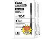 Energel X Retractable Roller Gel Pen .5mm Black Barrel Black Ink 24 pack