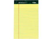 Docket Ruled Perforated Pads 5 X 8 Narrow Canary 50 Sheets 6 pack