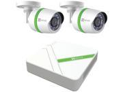 EZVIZ 4 Channel HD 720p Analog TVI Security System w 1TB HDD and 2 Weatherproof 720p Bullet Cameras Works with Alexa using IFTTT