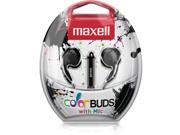 Maxell 199631 Earbud W/Mic Black 4 Cord Cbm Color Bud Series
