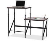 Bi Level Standing Height Desk 57 1 2w X 24d X 50h Walnut black