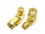 10pcs Adapter 90° RP.SMA male jack to SMA female jack connector right angle M F