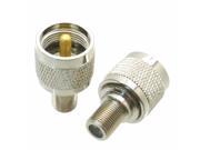 1pce PL259 UHF male plug to F TV female jack coaxial adapter connector ENGLISH