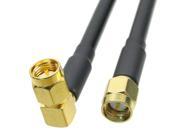 1pc Cable 25CM SMA male plug to SMA male right angle KSR195 RF Pigtail jumper cable