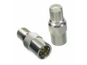 1pc Adapter Slide on Adapter F TV plug male to F female RF connector QUICK push on M F