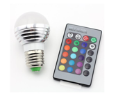 E27 E26 Standard Screw Base 16 Colors Changing Dimmable 3W RGB LED Light Bulb with IR Remote Control for Home Decoration Bar Party KTV Mood Ambiance Lighting