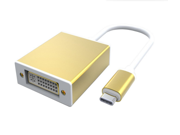 USB 3.1 Type C to DVI Adapter 1080P With Aluminum case USB C for Apple New Macbook 2015 Chromebook Pixel Surface Pro 4 Type C To DVI Gold