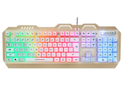 K610 luminous rainbow Multi colour Backlit Gaming Keyboard of Metal Panel luminous metal USB wired gaming keyboard