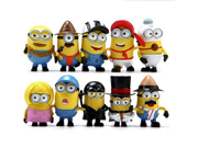 10pcs set Despicable Me 2 The Minions Role Figure Display Toy PVC Set Yellow minions Movie Character Figures hand to do toys Doll Toy