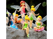 Disney Tinkerbell Figure Bell Tinker Fairies Figures Fairy Doll dolls Fairy Adorable tinkerbell Mini toy flower pretty doll 6pcs set
