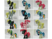 12PCS Set My Little Pony Cake Toppers Doll Colourful 5cm PVC Action Figures Toy black white Collection