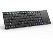 Rii Ultra Slim K12 2.4GHz Mini Wireless Keyboard with Large Size Touchpad Mouse Stainless Steel Cover and Build in Rechargable Li ion Battery KODI XBMC Multi Me