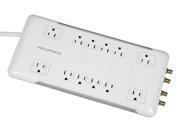 12 Outlet Power Surge Protector w Coax Protection 3420 Joules