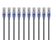 Monoprice 10 Pack SlimRun Cat6A Ethernet Network Patch Cable 5ft Black