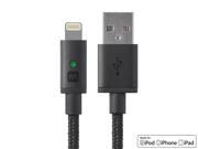 Monoprice Luxe Series Apple MFi Certified Lightning to USB Charge Sync Cable 3ft Black