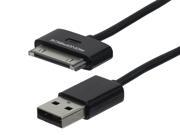 4 inch SlimFit USB Sync Cable for all 30 pin iPad iPhone and iPod Black