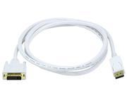 6ft 28AWG DisplayPort to DVI Cable White
