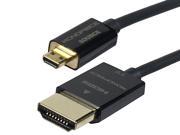 Monoprice Ultra Slim Active High Speed HDMI Cable with HDMI Micro Connector 6ft Black