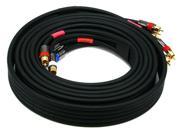 12ft 18AWG CL2 Premium 5 RCA Component Video Audio Coaxial Cable RG 6 U Black