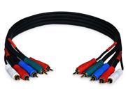 1.5ft 22AWG 5 RCA Component Video Audio Coaxial Cable RG 59 U Black