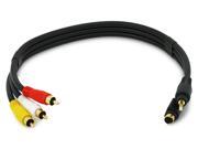 1.5ft S Video 3.5mm Stereo to Composite RCA RCA Stereo Combo 22AWG Cable Gold Plated 6158
