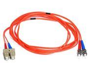 Monoprice Fiber Optic Cable ST SC OM1 Multi Mode Duplex 3 meter 62.5 125 Type Orange
