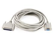 Monoprice 25ft Null Modem DB9F DB25M Molded Cable