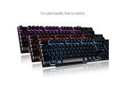 Funtech 3 Color Backlight Gaming Keyboard Gamer Teclado Gaming USB Keyboard with Similar Mechanical Feel Floating LED Backlit
