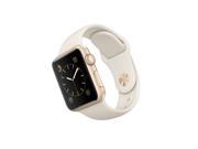 Apple - Apple Watch Sport 38mm Gold Aluminum Case - Antique White Sport Band SmartWatch Smart for iPhone MLCJ2LL/A