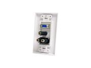 StarTech.com VGAPLATERCA 15 Pin Female VGA Wall Plate with 3.5mm and RCA White