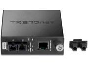 TRENDnet TFC 110S15 100Base TX to 100Base FX Single Mode SC Fiber Converter 15 Km 9.3 Miles Black