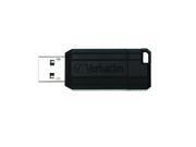 Verbatim PinStripe 128 GB USB 2.0 Flash Drive Black 49071