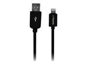 StarTech.com 3m 10 Feet Long Black Apple 8 Pin Lightning Connector to USB Charge and Sync Cable for iPhone iPod iPad USBLT3MB