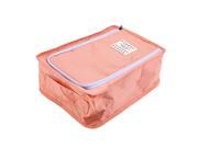 1pc Portable Waterproof Travel Zipper Shoe Makeup Cloth Organizer Storage Bag Pink