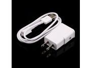 US Plug Wall Charger USB Data Cable for SamSung Galaxy Note2 II N7100 S4 S3
