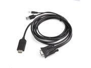 Multifunctional VGA AUDIO USB TO HDMI Adapter Converter Cable Black