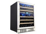 Kalamera 24 46 bottle Wine Refrigerator Chiller Built in Dual Zone Stainless Steel Door Handle Shipping From US