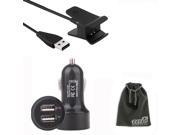 EEEKit Replacement USB Charging Cable+2 Ports Car Wall Charger for Fitbit Alta