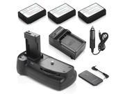 ML Battery Grip For Canon EOS 1100D Rebel T5 T3 3 Pack LP E10 Batteries Charger