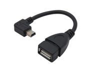 Mini 5 Pin USB Male Right Angle To USB 2.0 A Female Jack OTG Host Adapter Cable