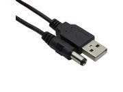 USB to 5.5 mm 2.5 mm 5 Volt DC Barrel Jack Power Cable